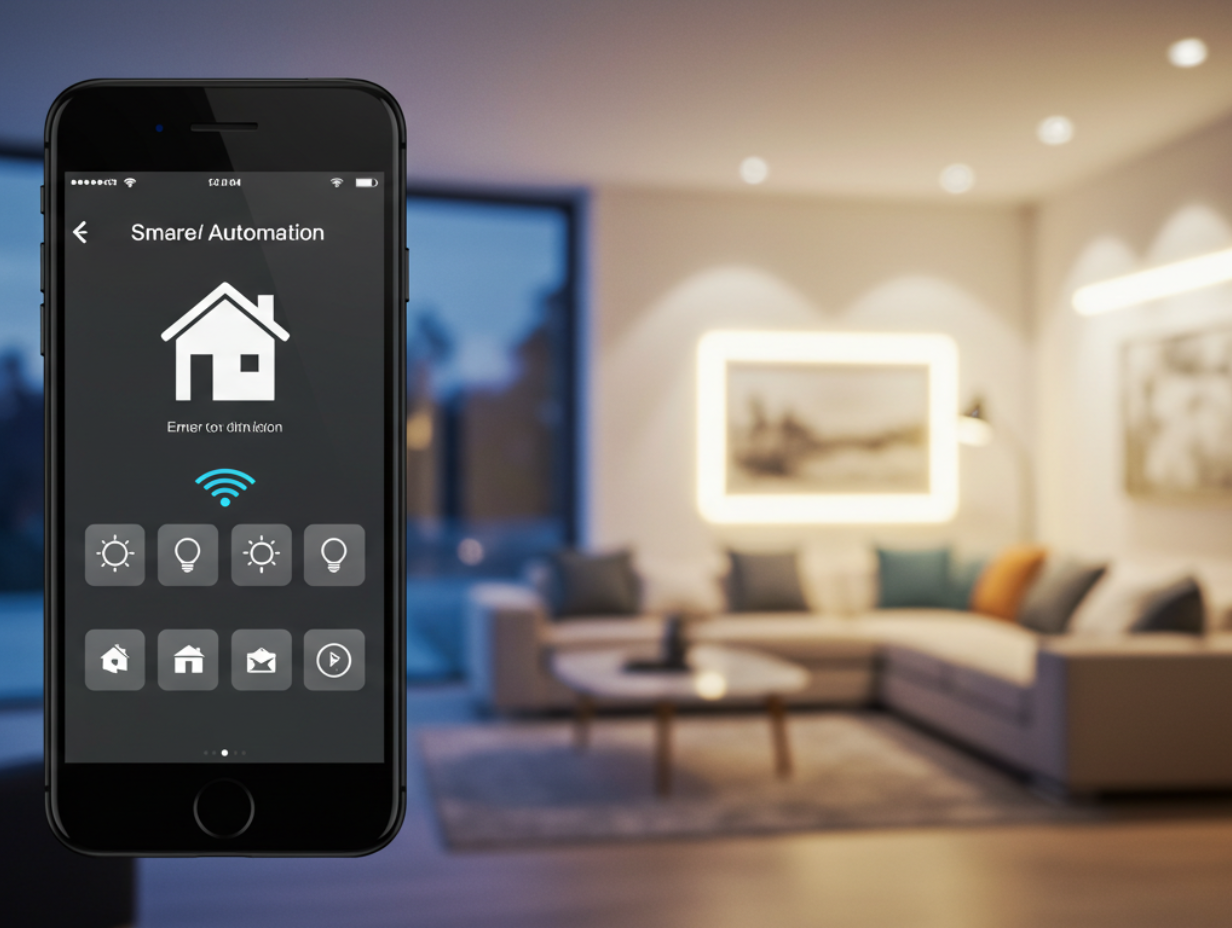 Smartphone displaying smart home controls.